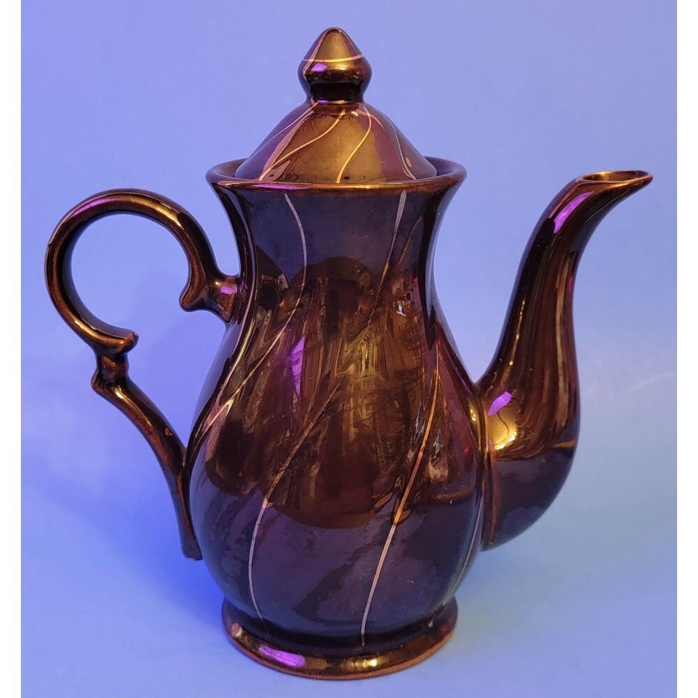 Vintage Brown glazed Ceramic Teapot - Fred Roberts Company in Japan 1970s